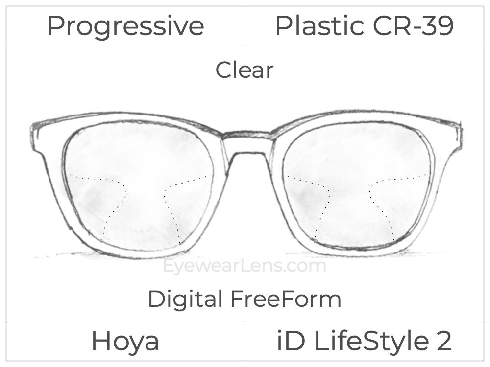 Progressive - Hoya - ID LifeStyle 2 - Digital FreeForm - Plastic - Clear