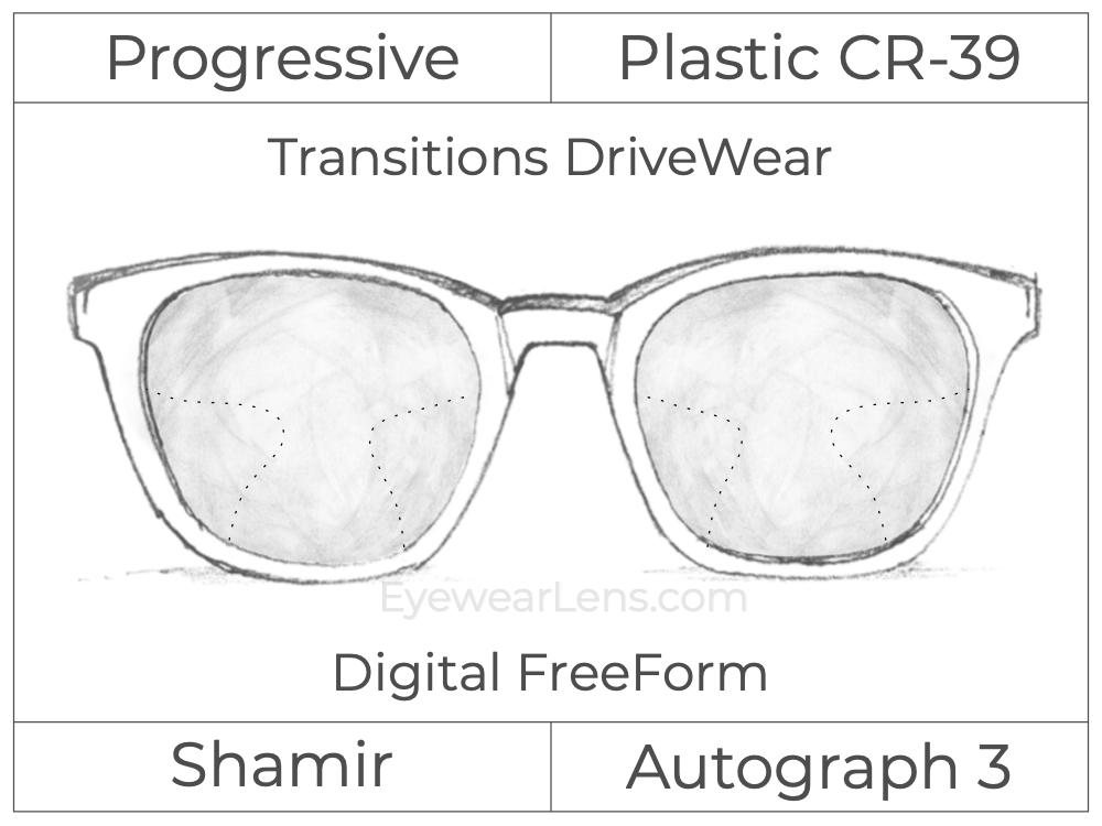 Progressive - Shamir - Autograph 3 - Digital FreeForm - Plastic - Transitions DriveWear