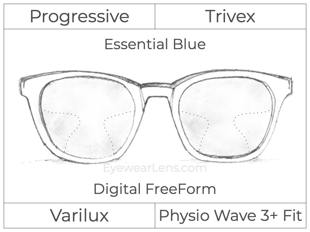 Progressive - Varilux - Physio Wave 3 Fit - Digital FreeForm - Trivex - Smart Blue Filter