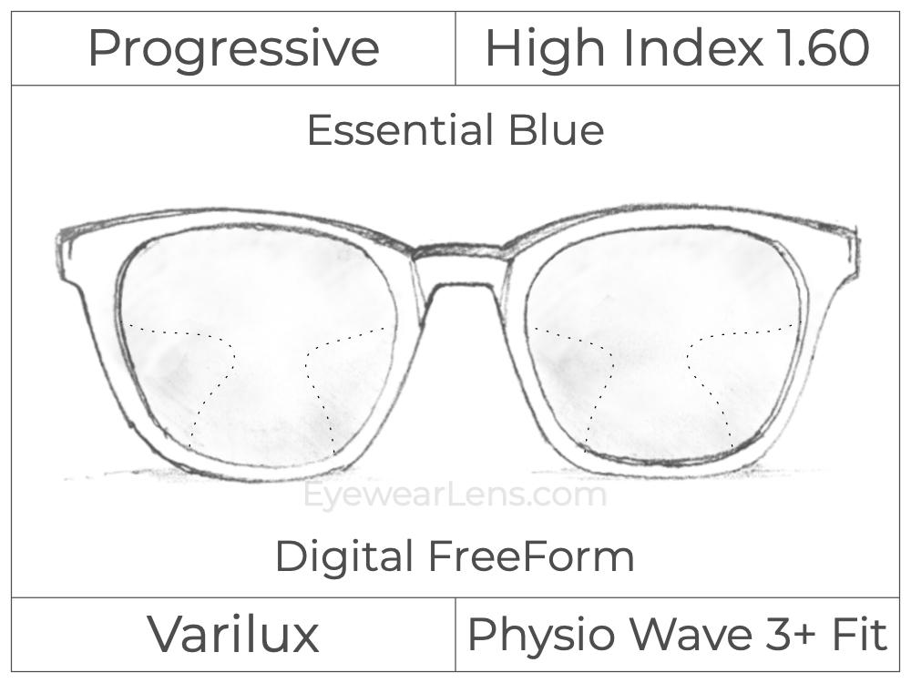 Progressive - Varilux - Physio Wave 3 Fit - Digital FreeForm - High Index 1.60 - Smart Blue Filter