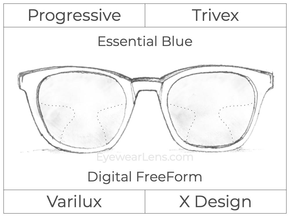 Progressive - Varilux - X Design - Digital FreeForm - Trivex - Smart Blue Filter