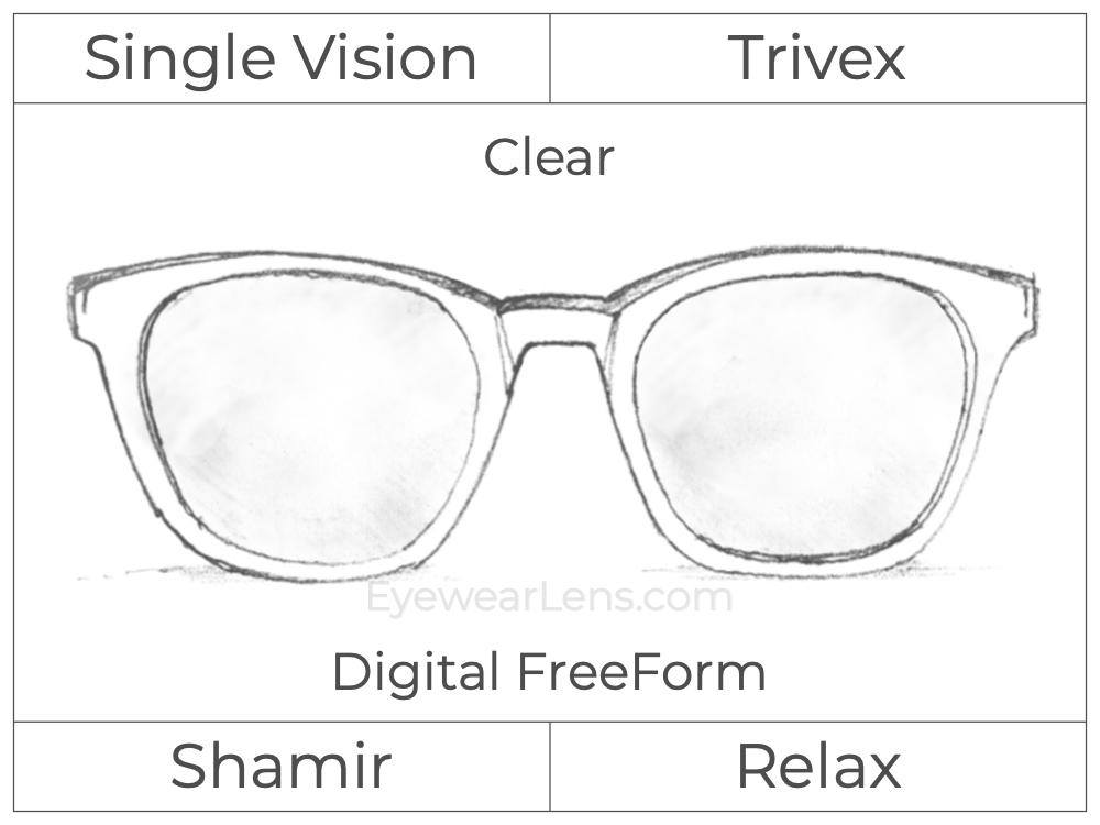 Single Vision - Trivex - Shamir Relax - Digital FreeForm - Clear - Aspheric