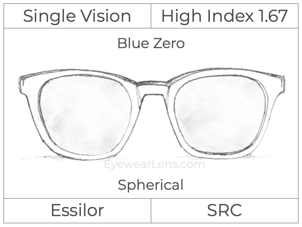 Single Vision - High Index 1.67 - Blue Zero - Spherical