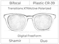 Bifocal - Shamir Duo - Plastic - Digital - Transitions XTRActive Polarized
