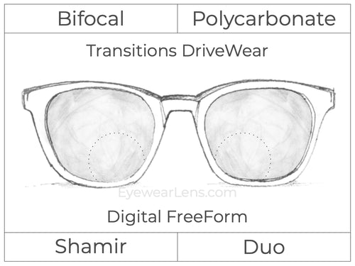 Bifocal - Shamir Duo - Polycarbonate - Digital - DriveWear