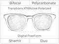 Bifocal - Shamir Duo - Polycarbonate - Digital - Transitions XTRActive Polarized