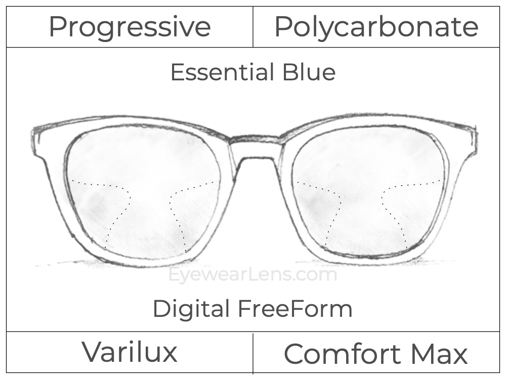 Progressive - Varilux - Comfort Max - Digital - Polycarbonate - Essential Blue