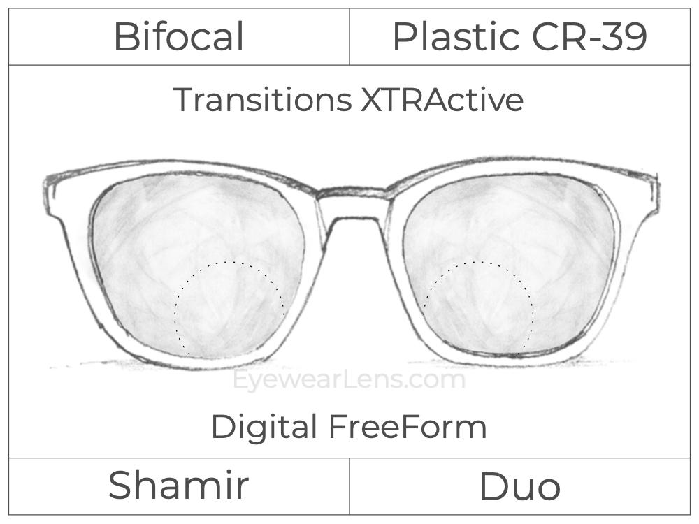 Bifocal - Shamir Duo - Plastic - Digital FreeForm - Transitions XTRActive