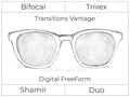 Bifocal - Shamir Duo - Trivex - Digital FreeForm - Transitions Vantage