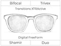 Bifocal - Shamir Duo - Trivex - Digital FreeForm - Transitions XTRActive