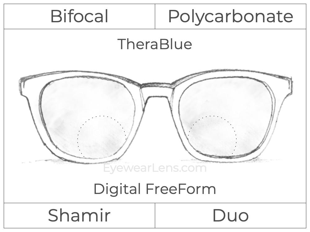 Bifocal - Shamir Duo - Polycarbonate - Digital FreeForm - TheraBlue