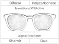 Bifocal - Shamir Duo - Polycarbonate - Digital FreeForm - Transitions XTRActive