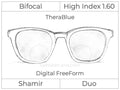 Bifocal - Shamir Duo - High Index 1.60 - Digital FreeForm - TheraBlue