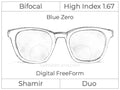 Bifocal - Shamir Duo - High Index 1.67 - Digital FreeForm - Blue Zero