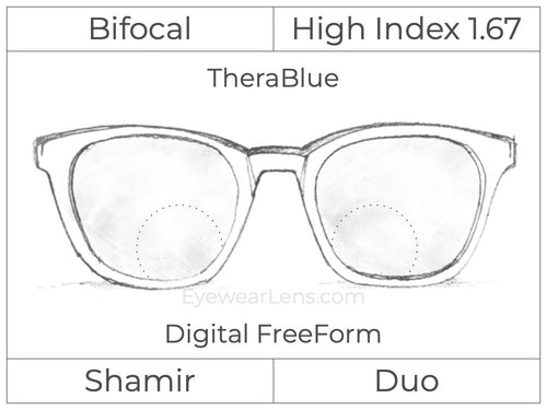 Bifocal - Shamir Duo - High Index 1.67 - Digital FreeForm - TheraBlue