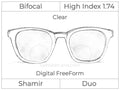 Bifocal - Shamir Duo - High Index 1.74 - Digital FreeForm - Clear
