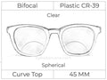 Bifocal - Curve Top - Ultex 45 - Plastic - Spherical - Clear