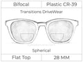 Bifocal - Flat Top 28 - Plastic - Spherical - Transitions DriveWear