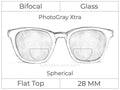 Bifocal - Flat Top 28 - Glass - Spherical - PhotoGray Xtra