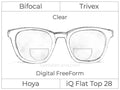 Bifocal - Flat Top 28 - Trivex - Hoya IQ - Digital FreeForm - Clear
