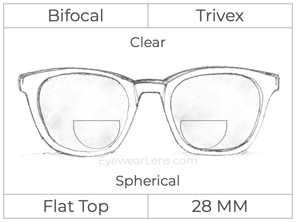 Bifocal - Flat Top 28 - Trivex - Spherical - Clear