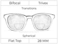 Bifocal - Flat Top 28 - Trivex - Spherical - Transitions Signature