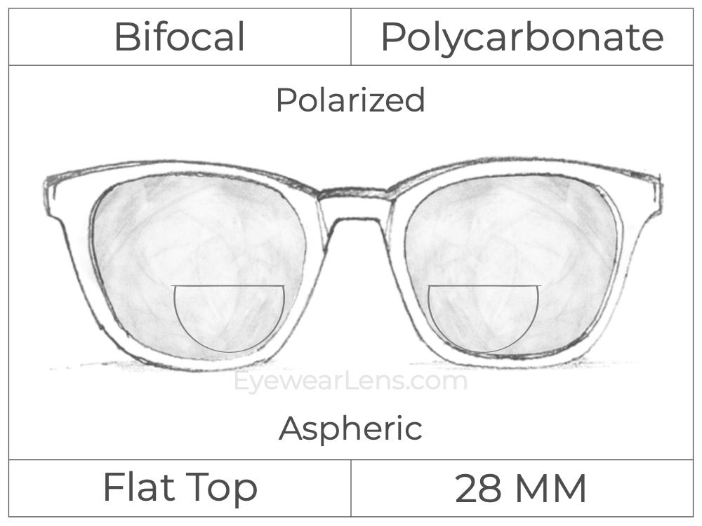 Bifocal - Flat Top 28 - Polycarbonate - Aspheric - Polarized