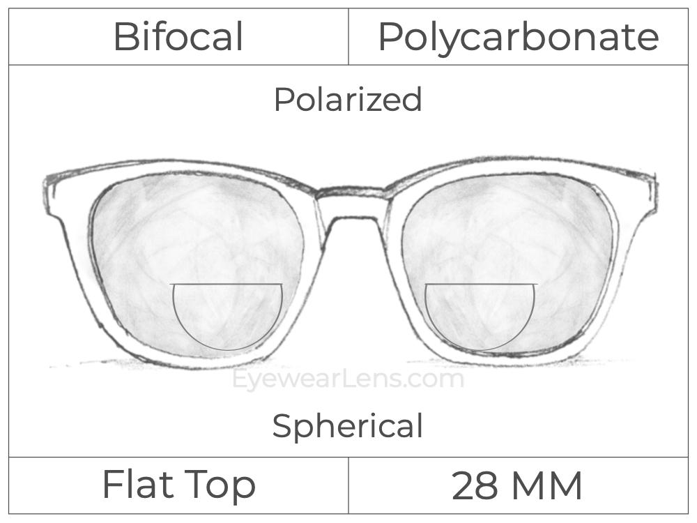 Bifocal - Flat Top 28 - Polycarbonate - Spherical - Polarized