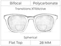 Bifocal - Flat Top 28 - Polycarbonate - Spherical - Transitions XTRActive