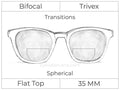 Bifocal - Flat Top 35 - Trivex - Spherical - Transitions Signature
