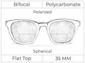 Bifocal - Flat Top 35 - Polycarbonate - Spherical - Polarized