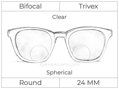 Bifocal - Round 24 - Trivex - Spherical - Clear