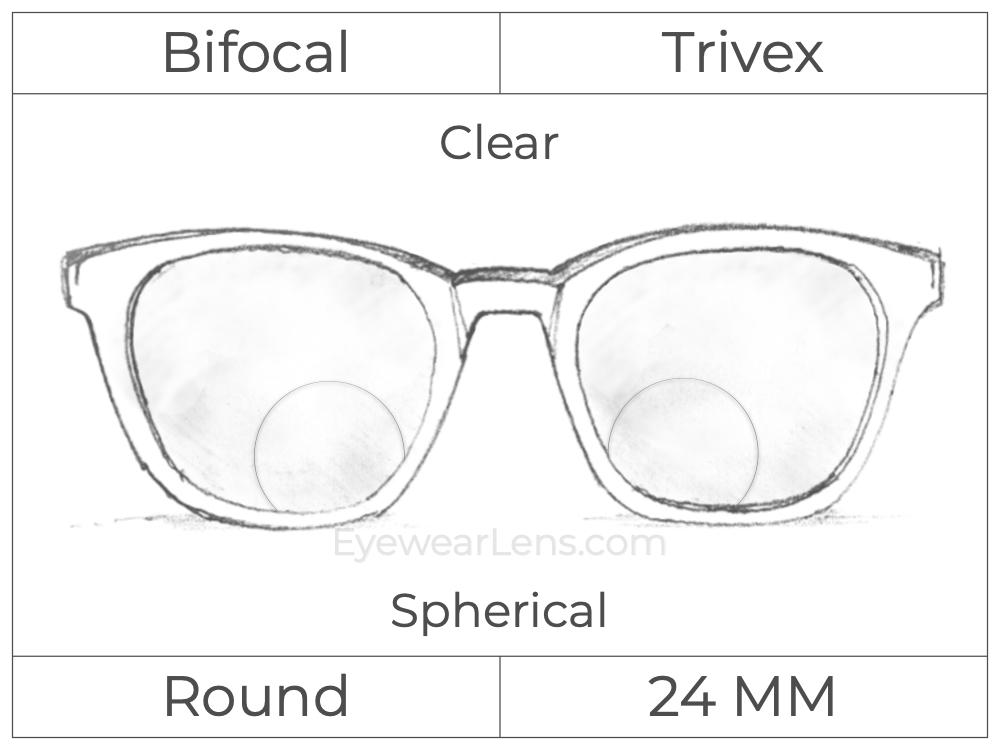 Bifocal - Round 24 - Trivex - Spherical - Clear