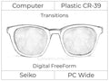 Computer Progressive - Seiko - PC Wide - Digital FreeForm - Plastic - Transitions Signature
