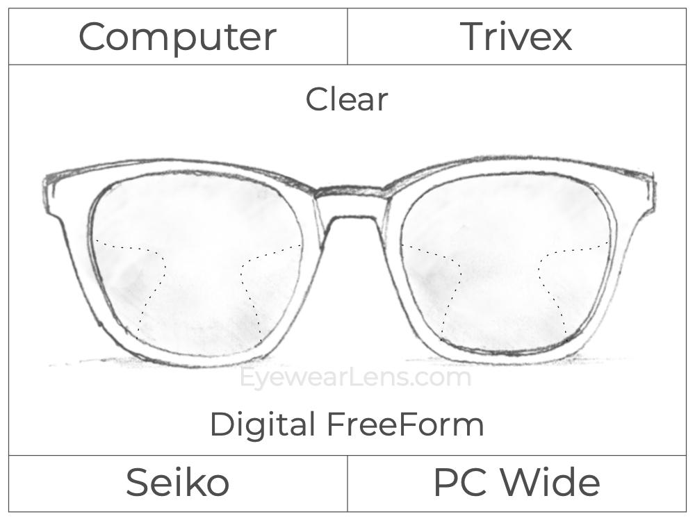 Computer Progressive - Seiko - PC Wide - Digital FreeForm - Trivex - Clear
