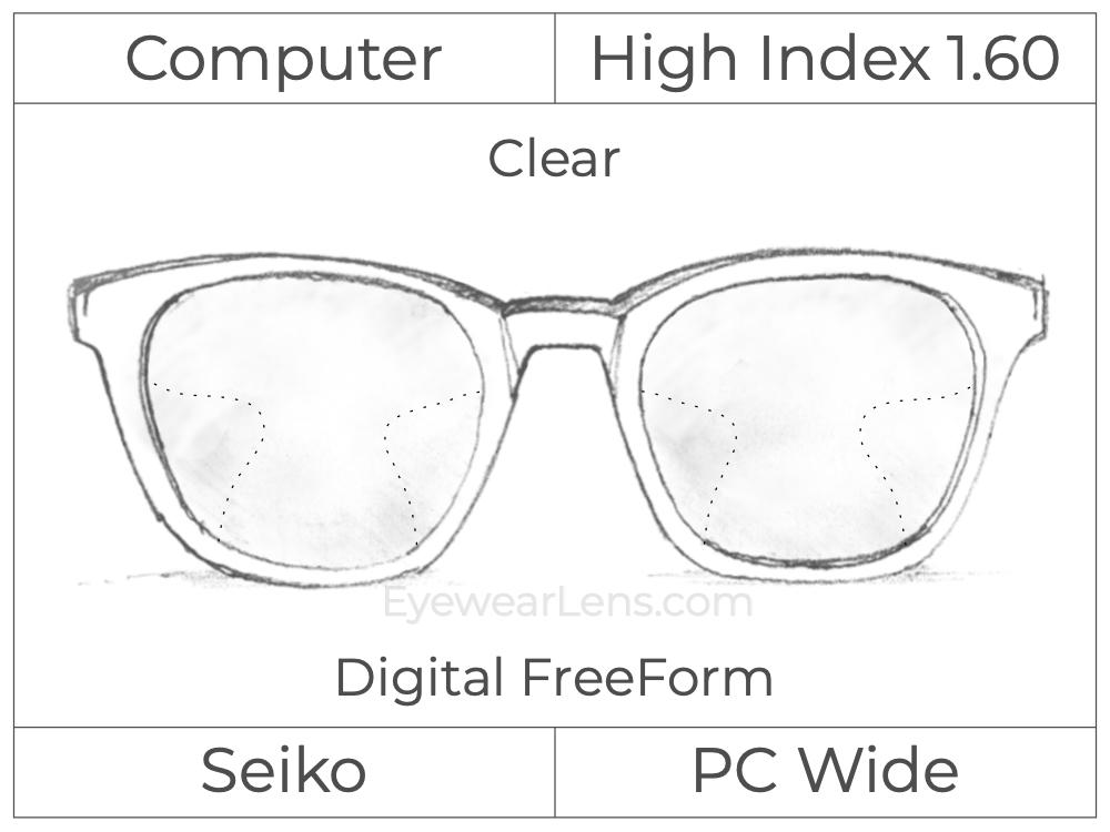Computer Progressive - Seiko - PC Wide - Digital FreeForm - High Index 1.60 - Clear