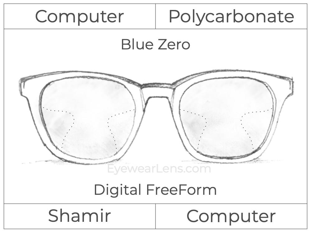 Computer Progressive - Shamir - Computer - Digital FreeForm - Polycarbonate - Blue Zero