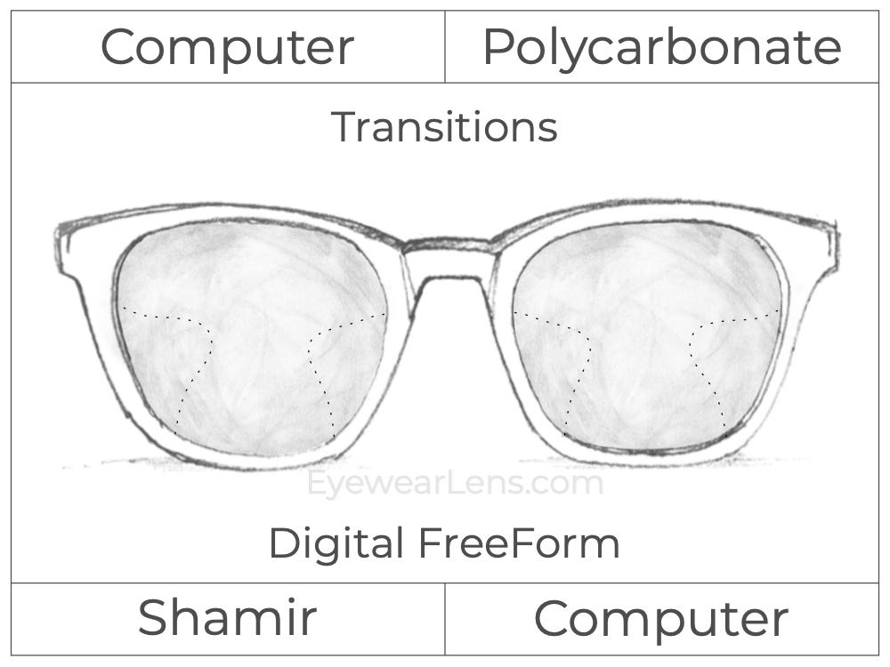 Computer Progressive - Shamir - Computer - Digital FreeForm - Polycarbonate - Transitions Signature