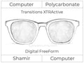 Computer Progressive - Shamir - Computer - Digital FreeForm - Polycarbonate - Transitions XTRActive