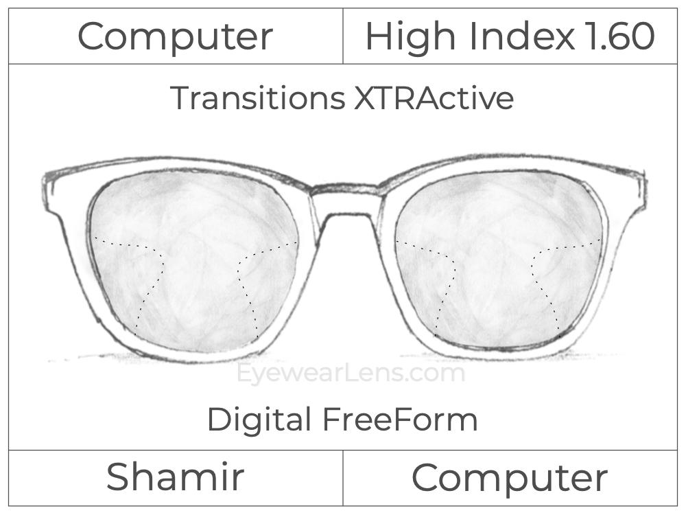 Computer Progressive - Shamir - Computer - Digital FreeForm - High Index 1.60 - Transitions Signature XTRActive