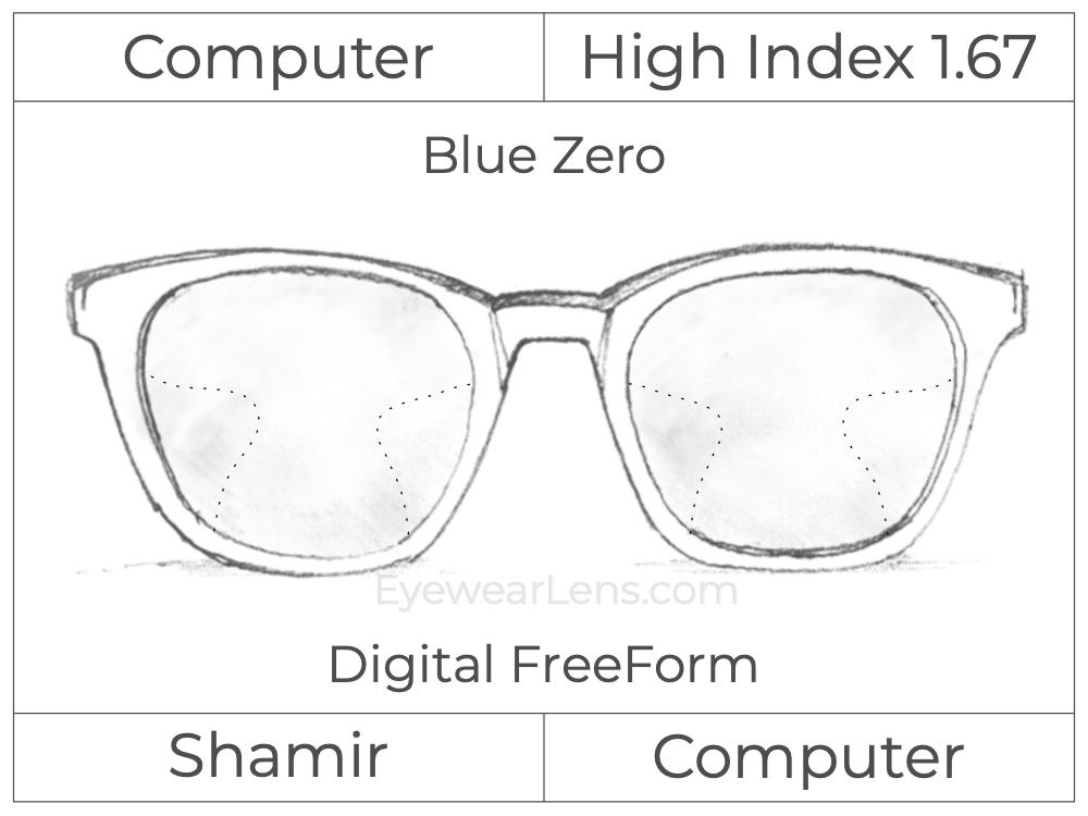 Computer Progressive - Shamir - Computer - Digital FreeForm - High Index 1.67 - Blue Zero