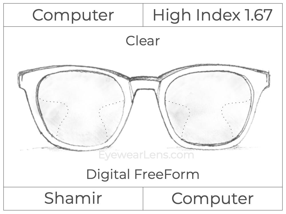 Computer Progressive - Shamir - Computer - Digital FreeForm - High Index 1.67 - Clear