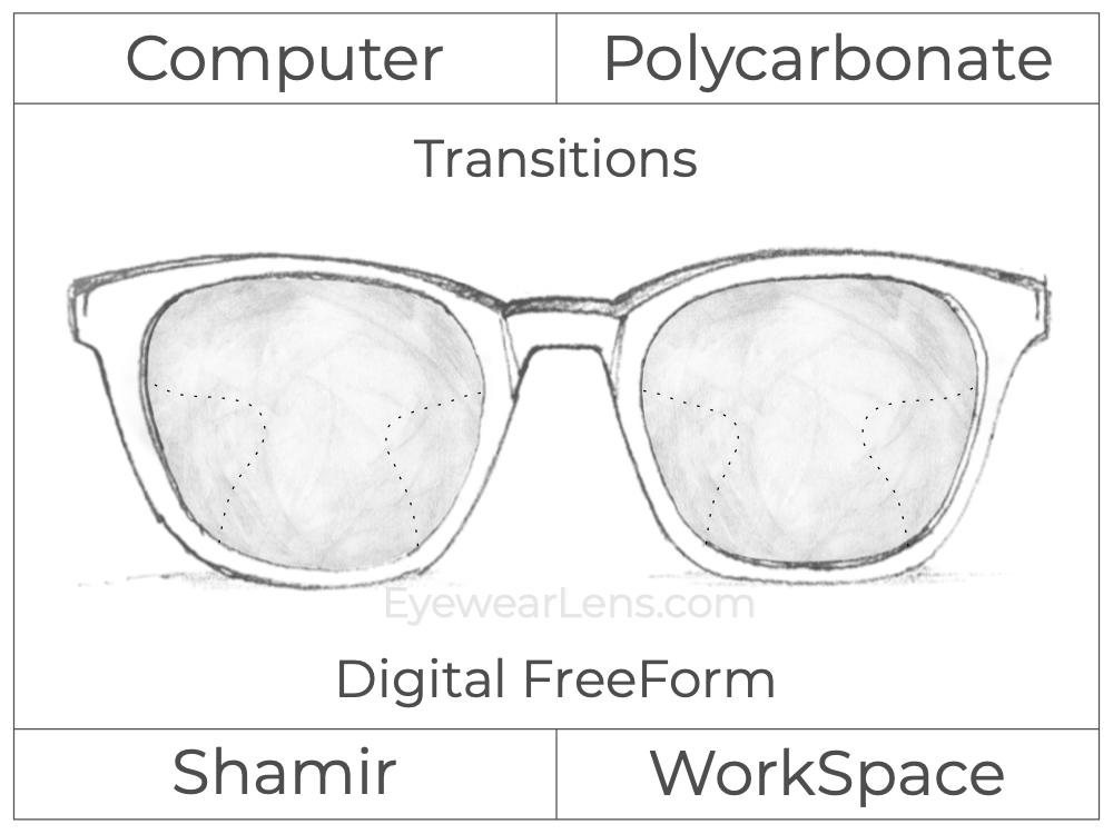 Computer Progressive - Shamir - WorkSpace - Digital FreeForm - Polycarbonate - Transitions Signature