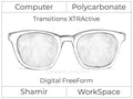 Computer Progressive - Shamir - WorkSpace - Digital FreeForm - Polycarbonate - Transitions XTRActive