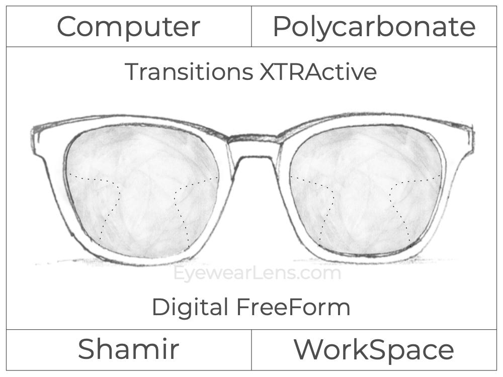 Computer Progressive - Shamir - WorkSpace - Digital FreeForm - Polycarbonate - Transitions XTRActive