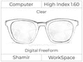 Computer Progressive - Shamir - WorkSpace - Digital FreeForm - High Index 1.60 - Clear