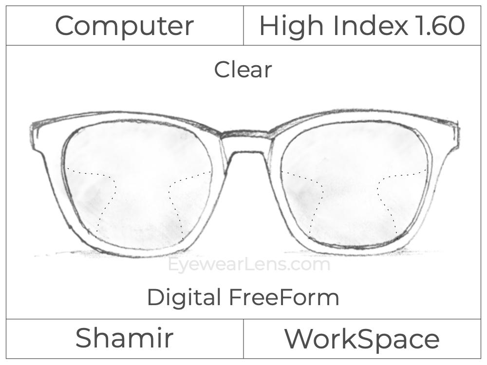 Computer Progressive - Shamir - WorkSpace - Digital FreeForm - High Index 1.60 - Clear