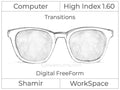 Computer Progressive - Shamir - WorkSpace - Digital FreeForm - High Index 1.60 - Transitions Signature