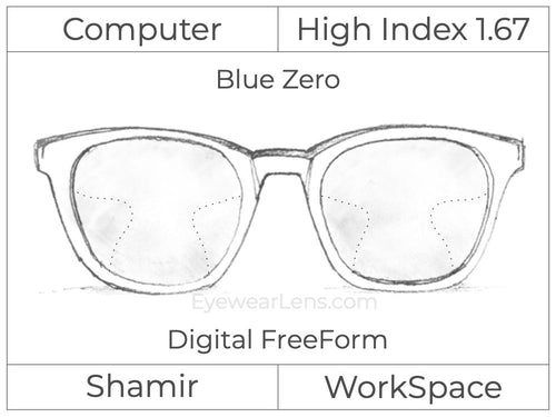 Computer Progressive - Shamir - WorkSpace - Digital - High Index 1.67 - Blue Zero