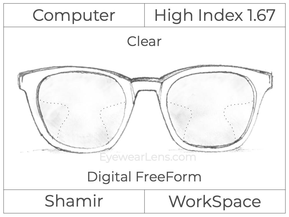 Computer Progressive - Shamir - WorkSpace - Digital FreeForm - High Index 1.67 - Clear